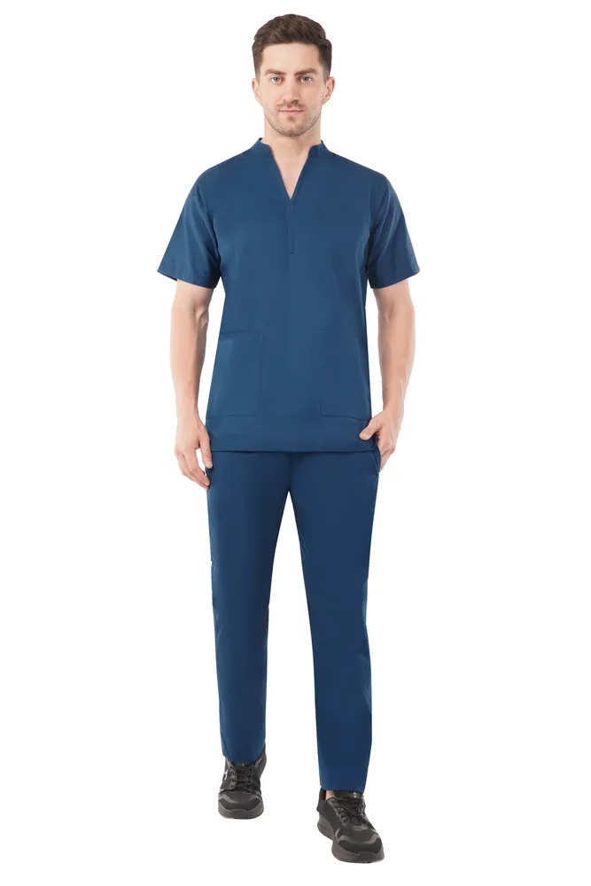 Mandarin Neck Pure Cotton Mens Scrub